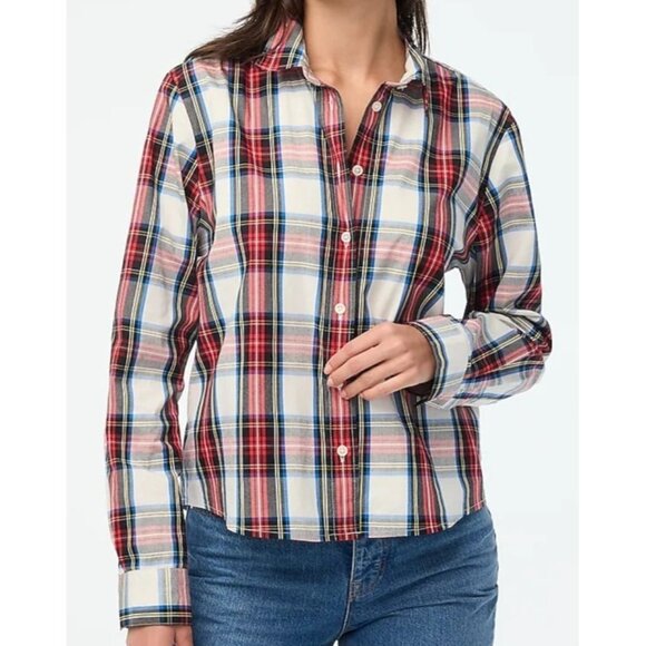 J‎ Crew Womens M Modern Tartan Plaid Button Down Shirt - Picture 1 of 12